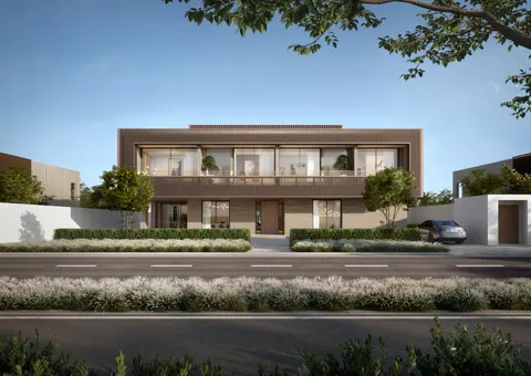 Nawayef Heights: street front of a Heights 1 villa, developer render
