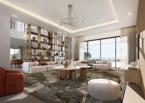 Nawayef Heights: formal living and dining room of a Heights 2 villa, developer render