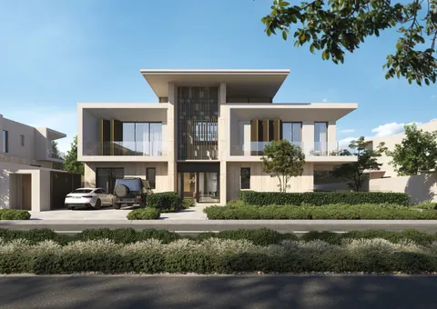 Nawayef Heights: street front of a Heights 6 villa, developer render