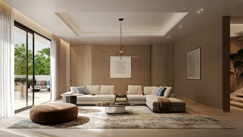 Nawayef Heights: villa living room, developer render