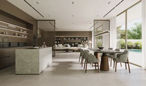 Nawayef Homes: villa kitchen and dining area, developer render