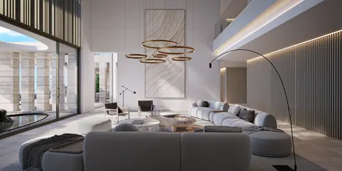 Nawayef Mansions: double-height living room, developer render