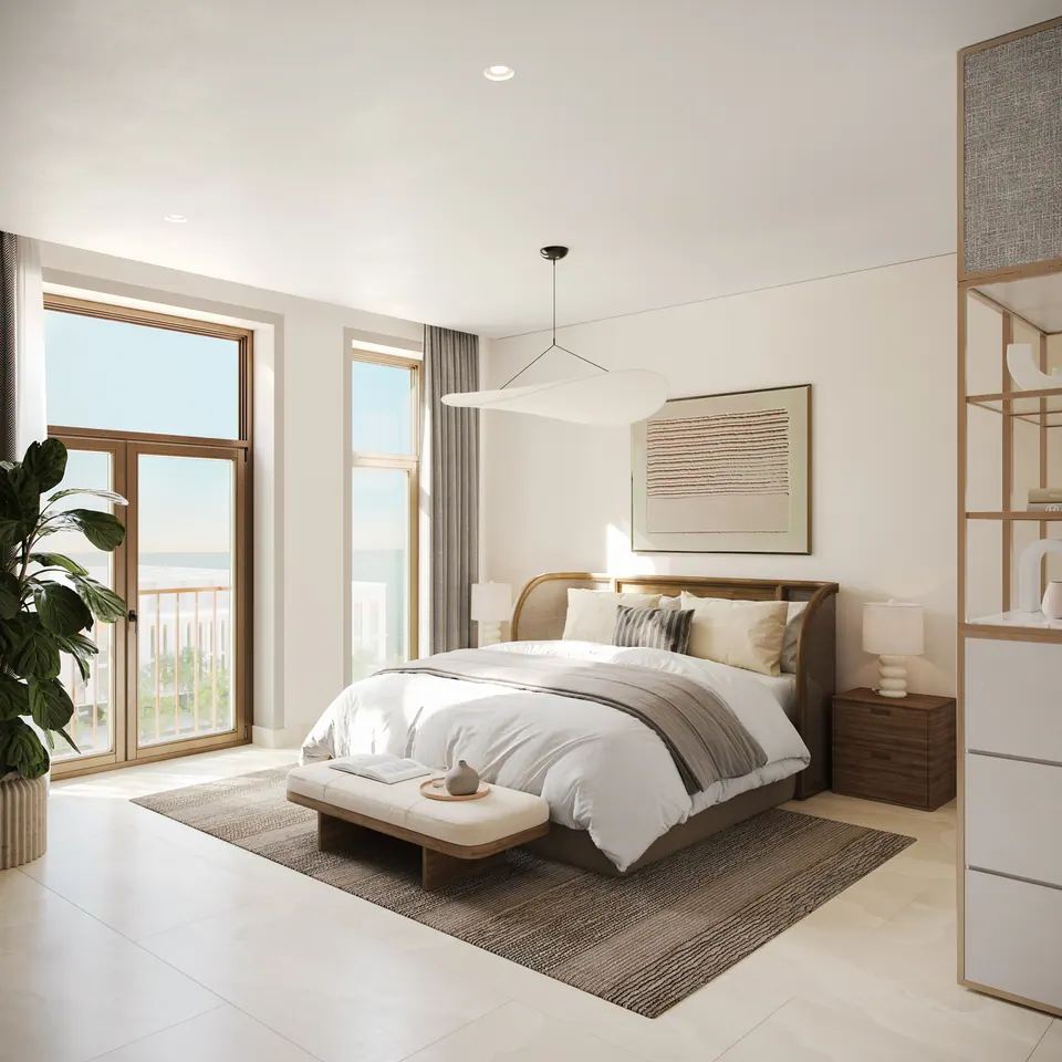 Nawayef Park Views: apartment master bedroom in daylight, developer render