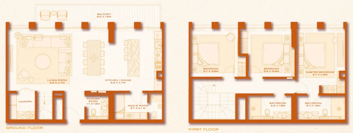 Avenew 888 - Loom 3 bed floor plan, 1,931 sqft