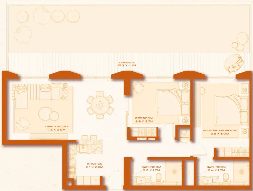 Avenew 888 - Loom 2 bed floor plan, 1,753 sqft