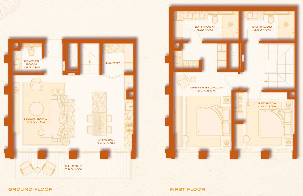 Avenew 888 - Loom 2 bed floor plan, 1,474 sqft
