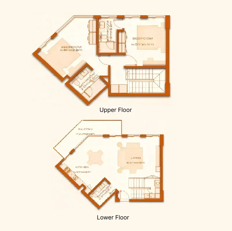 Avenew 888 - Modo 2 bed floor plan, 1,561 sqft
