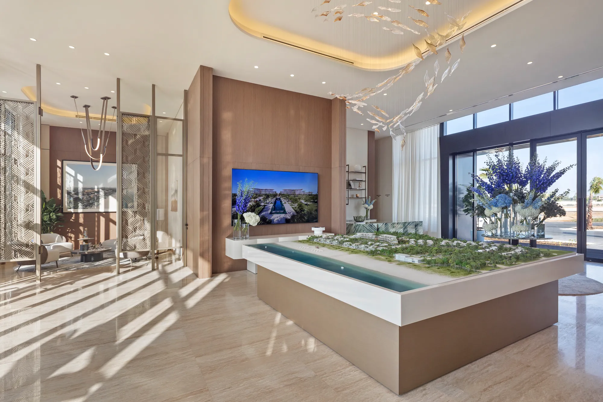 The scale model of the estate in the sales gallery