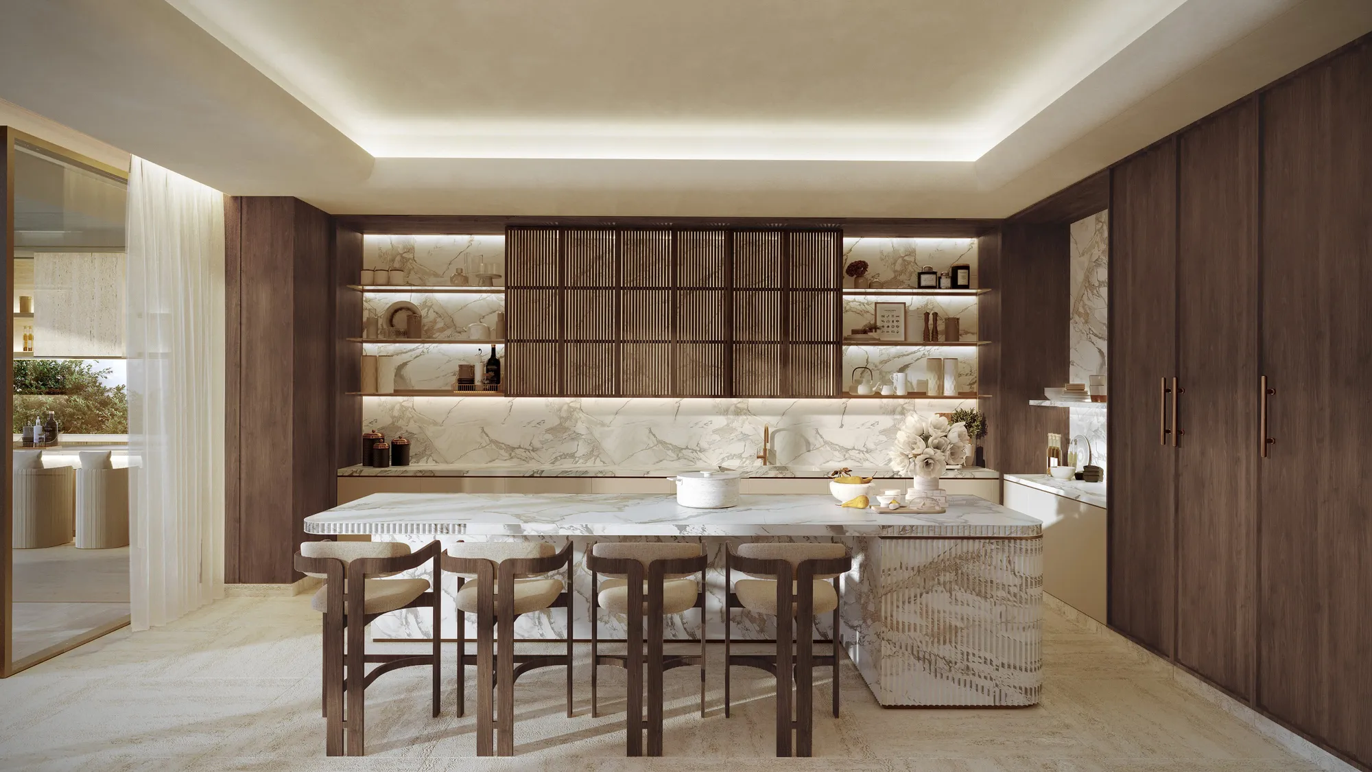 The same kitchen in the Semi-Dark palette