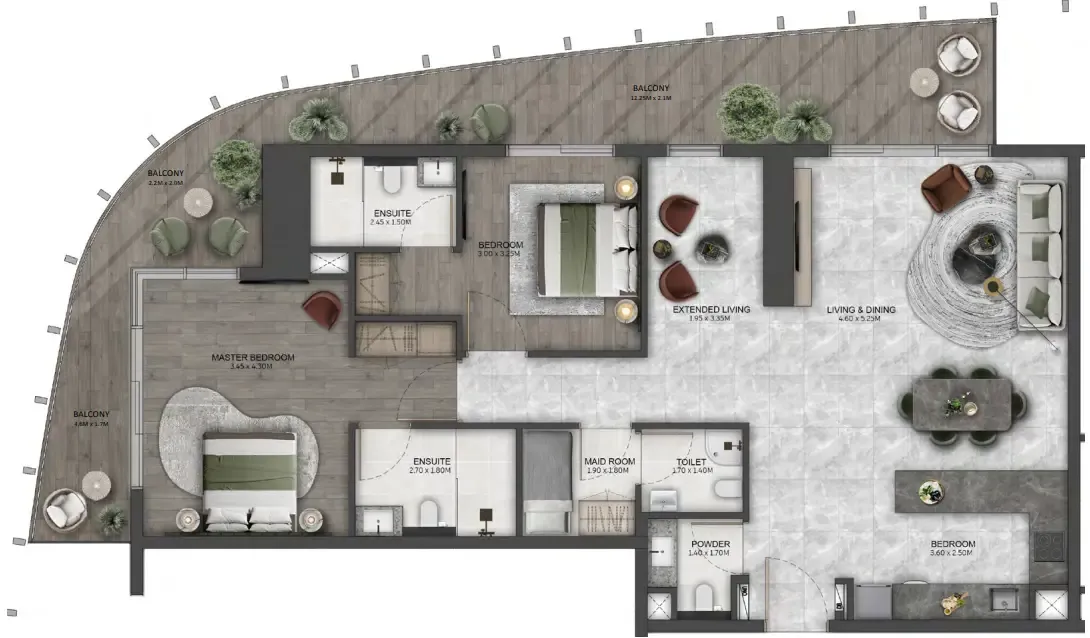 Kanyon by Beyond 2 bed floor plan, 1,506 sqft