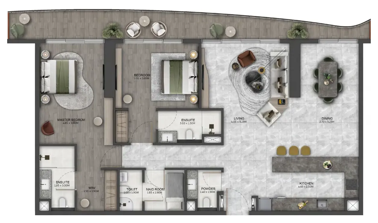 Kanyon by Beyond 2 bed floor plan, 1,477 sqft