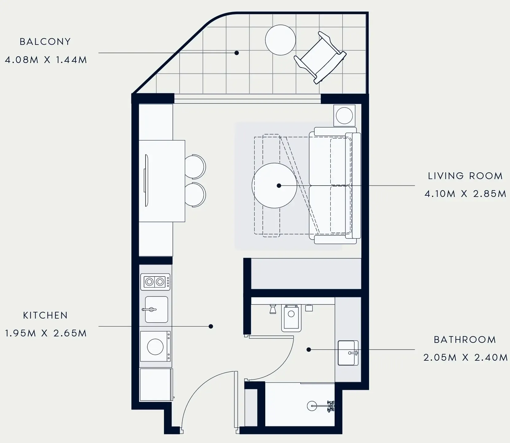 Azizi Venice Studio floor plan, 341 sqft