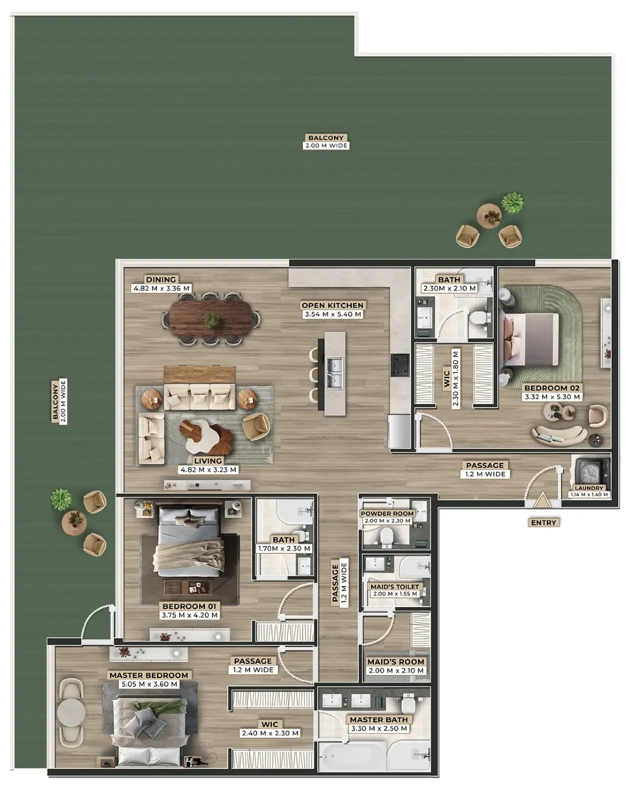 Firoza 3 bed floor plan, 3,948 sqft