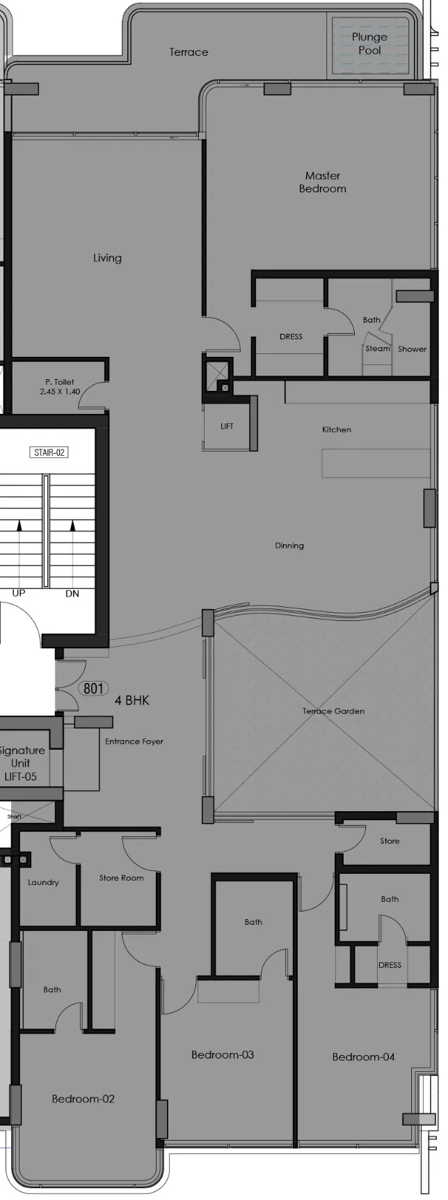 Bonds Avenue 4 bed floor plan, 4,424 sqft