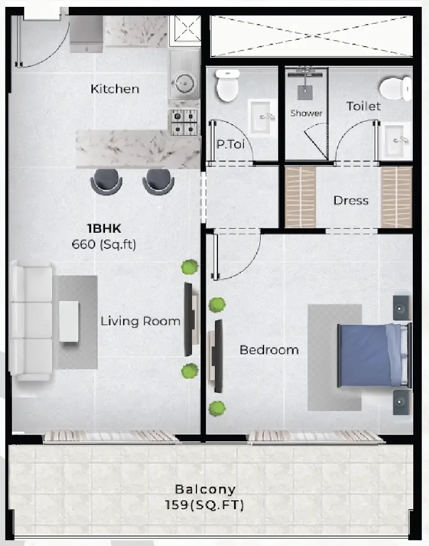 Chapter 02 by Newbury 1 bed floor plan, 819 sqft