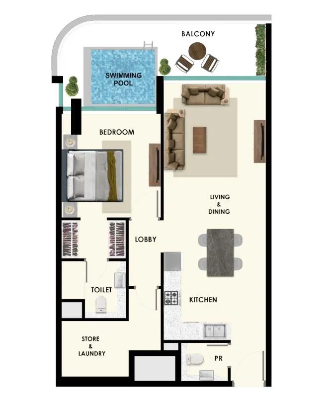 Rome by Samana Developers 1 bed floor plan, 942 – 1,238 sqft