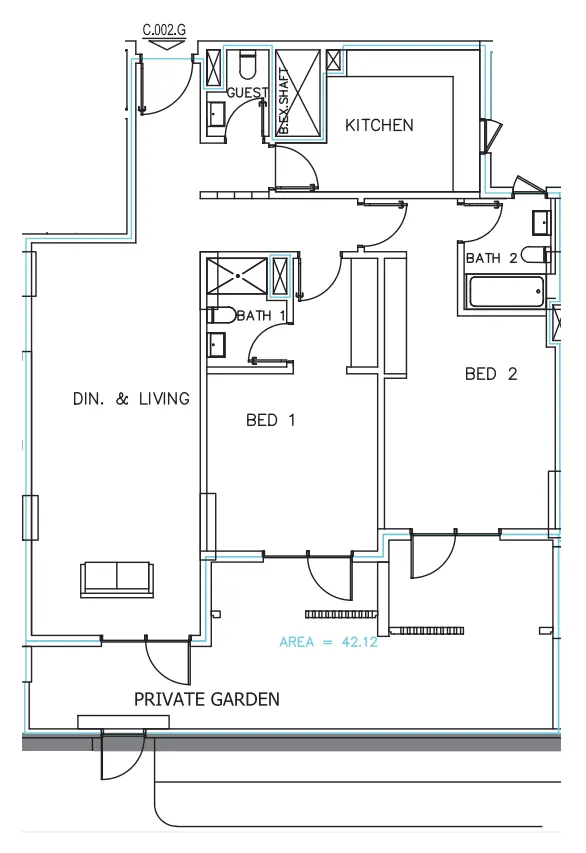 Janayen Avenue 2 bed floor plan, 1,790 sqft
