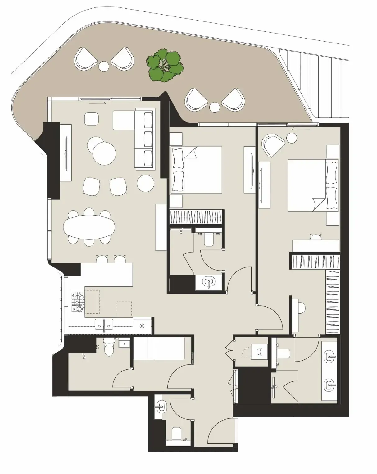 Artistry One Residences 2 bed floor plan, 1,702 sqft
