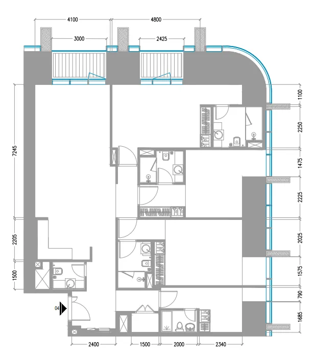 Tiger Sky Tower 3 bed floor plan, 1,914 – 1,938 sqft