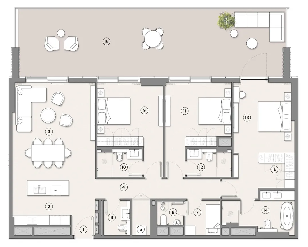 Tara Park 3 bed floor plan, 2,051 – 2,390 sqft