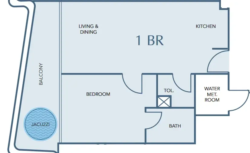 Cove Edition 2 1 bed floor plan, 742 sqft