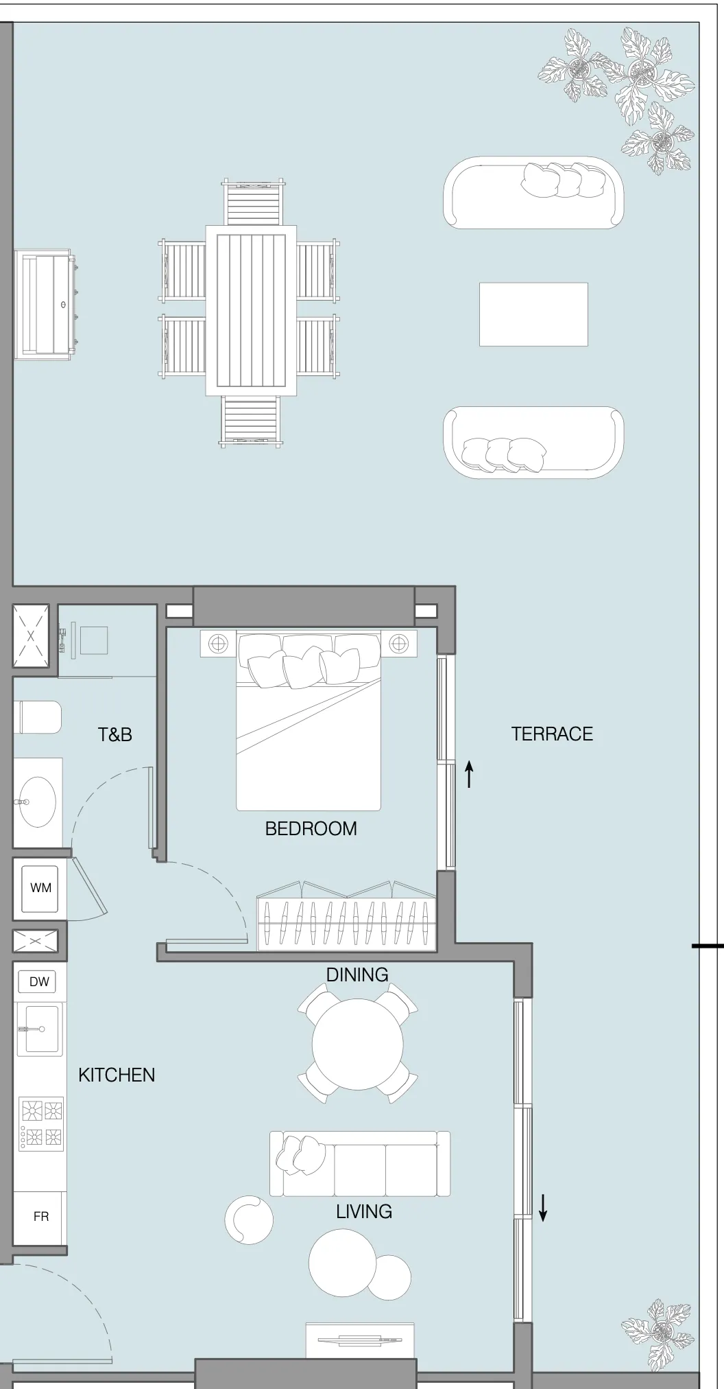LUM1NAR 1 bed floor plan, 1,267 sqft