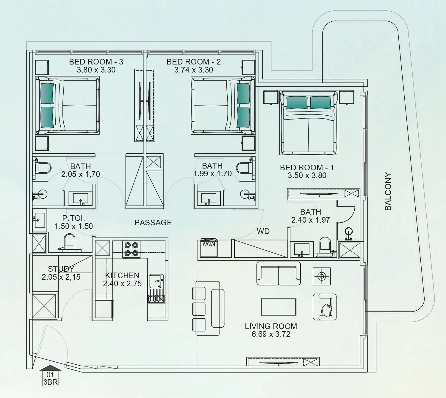 Floarea Breeze 3 bed floor plan, 1,474 sqft
