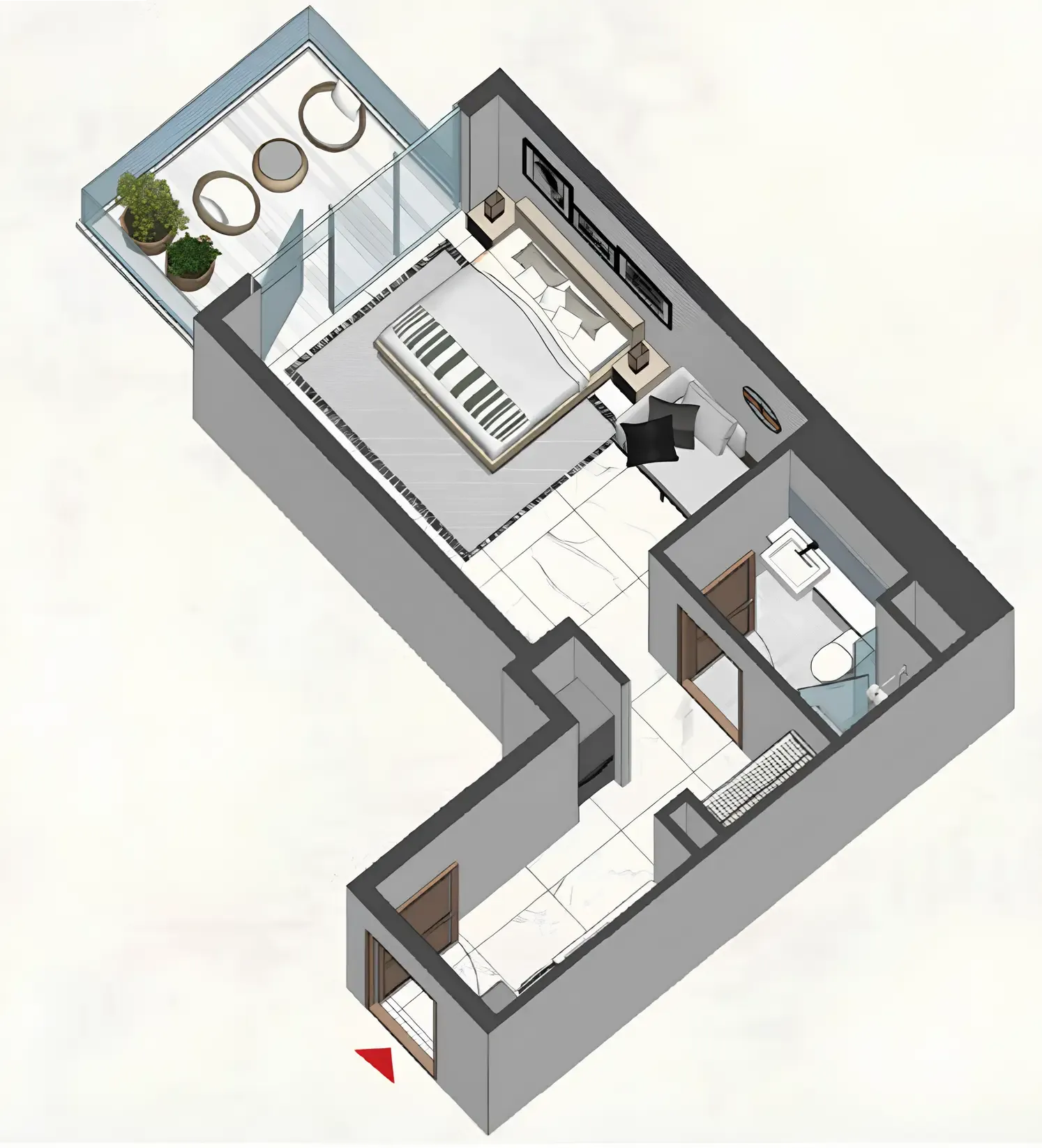 Comfort by Roof Studio floor plan, 497 sqft