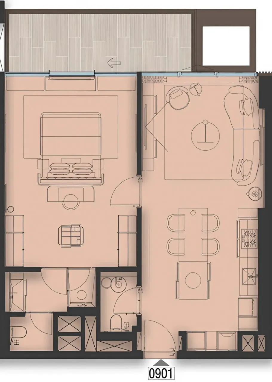 Sea Cliff by Imtiaz 1 bed floor plan, 914 sqft
