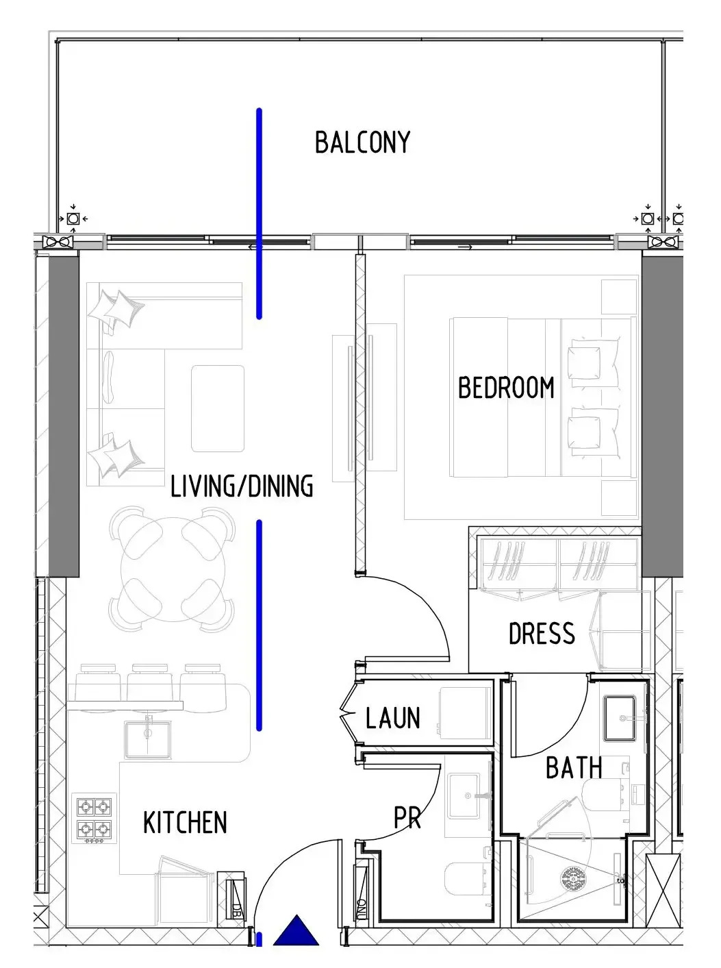 Chelsea Residences 1 bed floor plan, 776 sqft