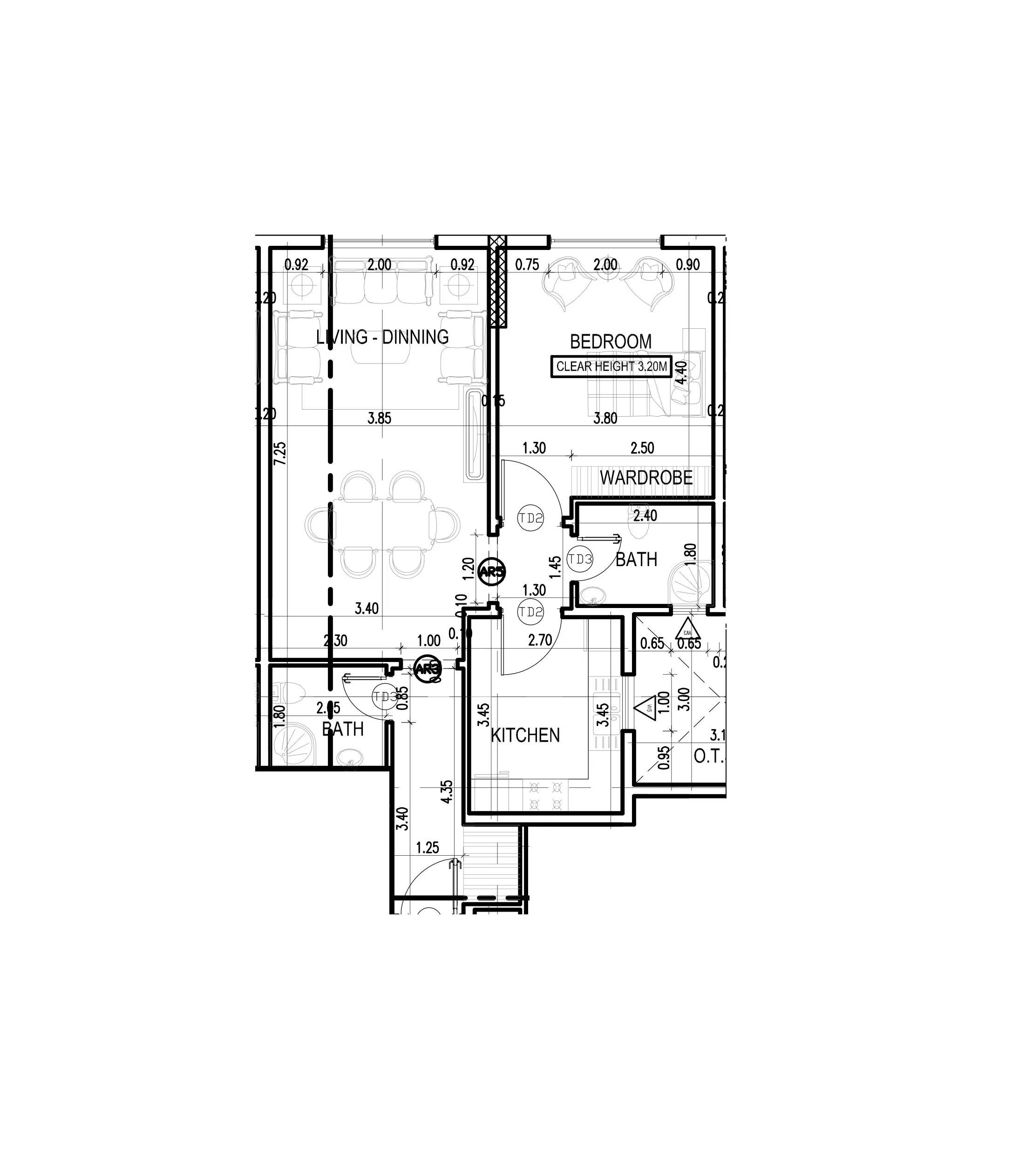 Dugasta Warsan (Jneibi) 1 bed floor plan, 841 sqft