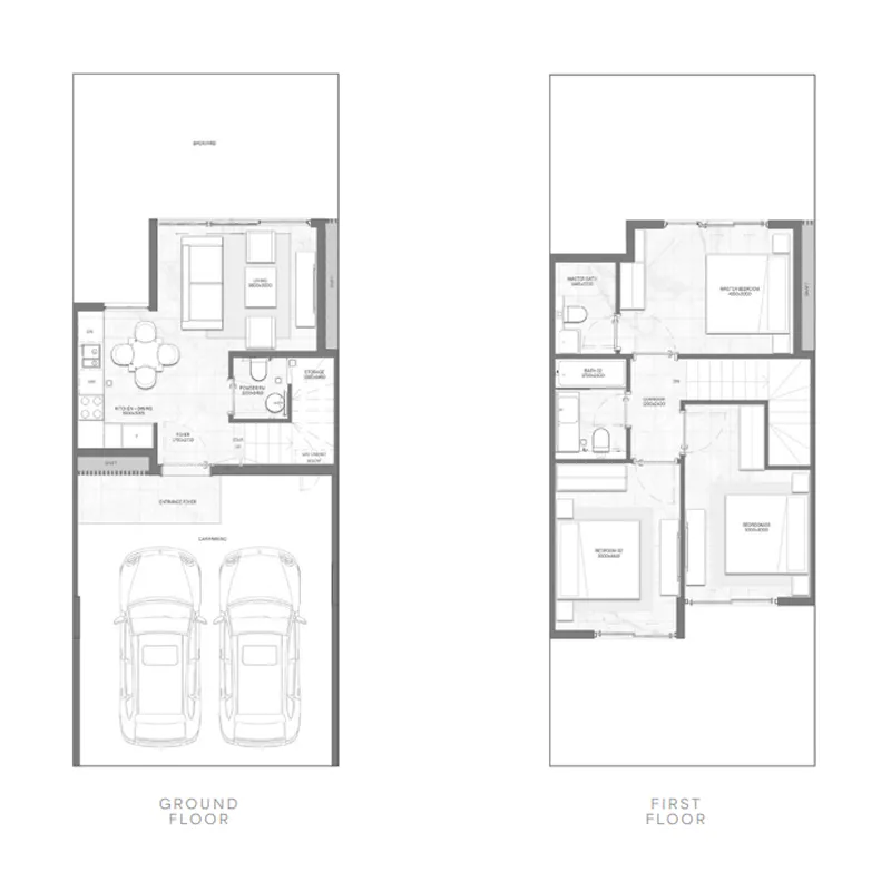 Amour Sans Detour 2 3 bed floor plan, 983 sqft