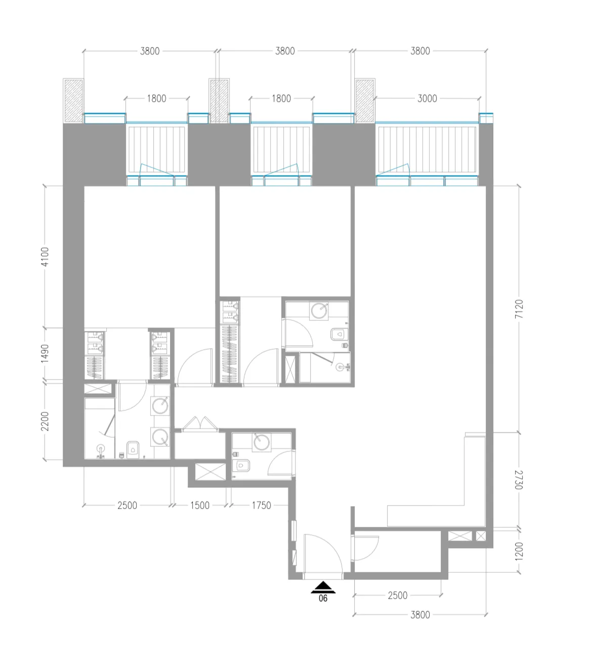 Tiger Sky Tower 2 bed floor plan, 1,400 sqft