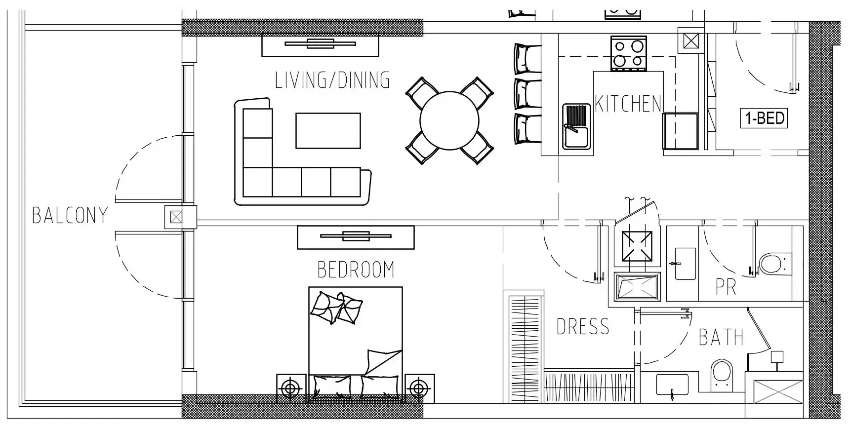 Damac Riverside Views 1 bed floor plan, 960 sqft