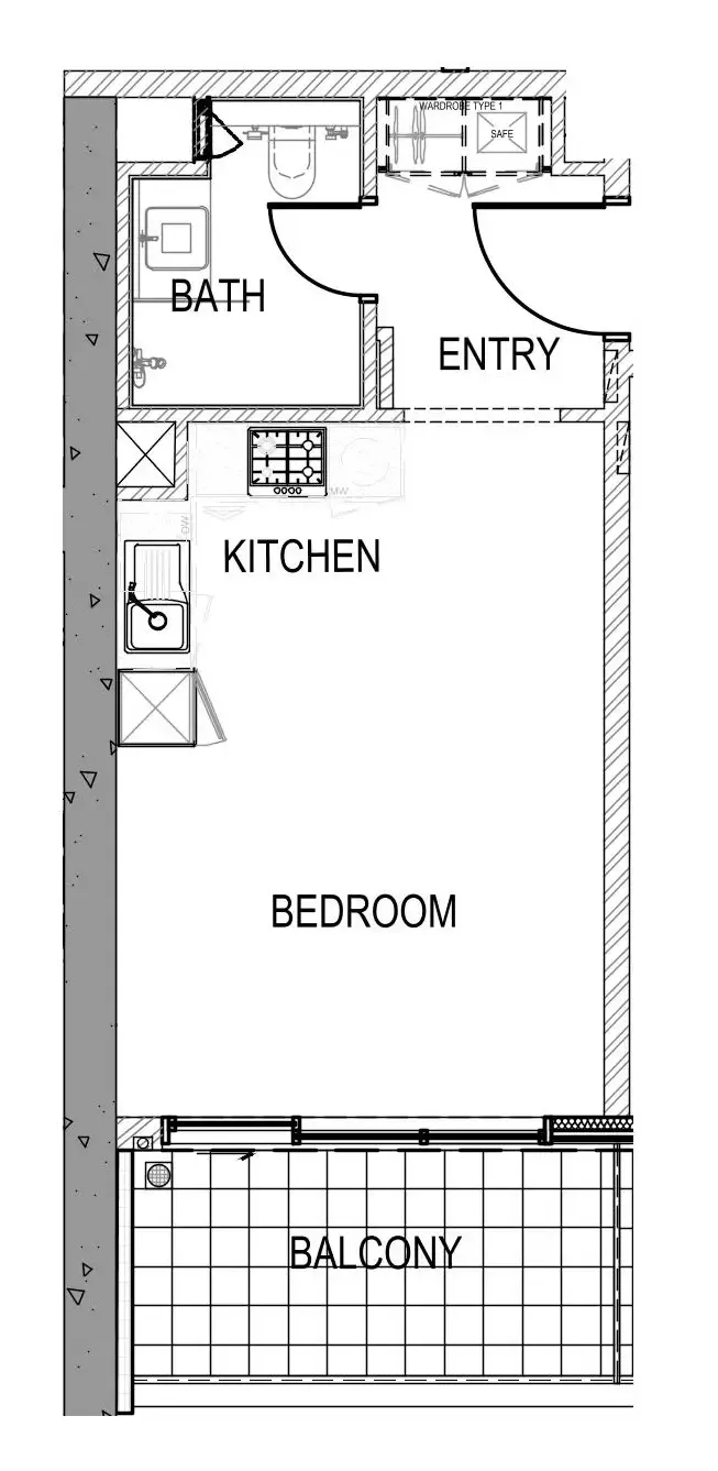 Aykon City Tower Studio floor plan, 421 sqft