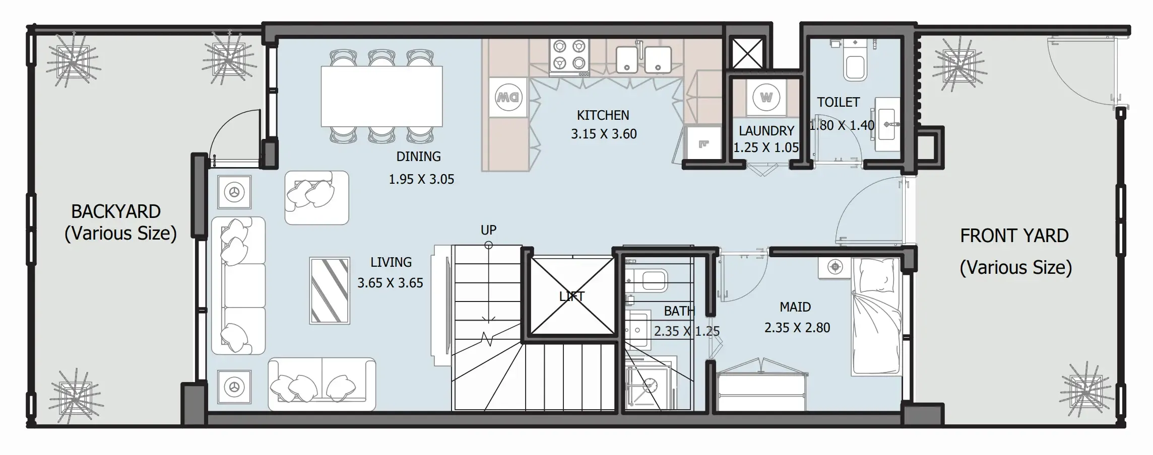 Royal Park 4 bed floor plan, 2,371 sqft