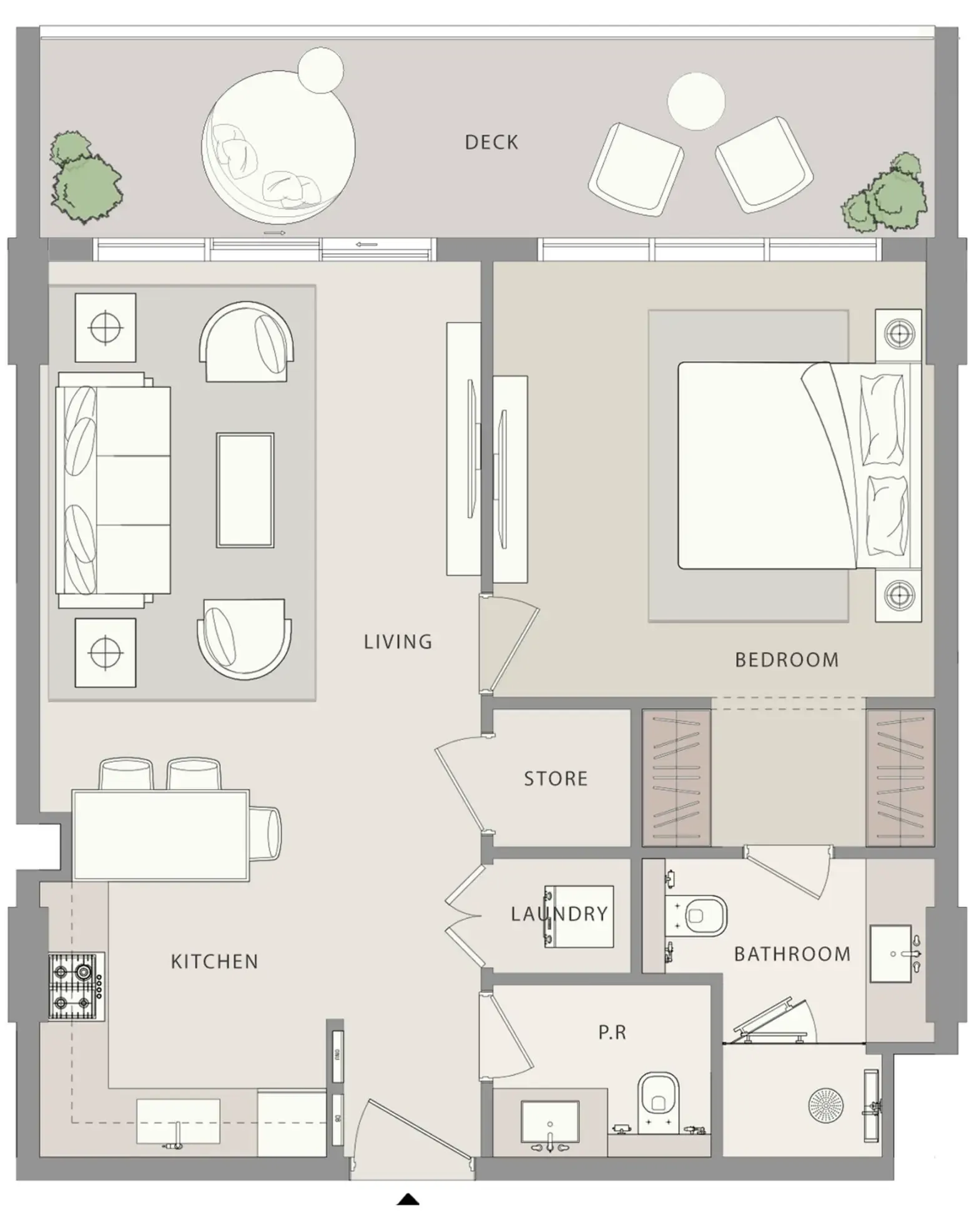 Uno-Luxe 1 bed floor plan, 831 sqft