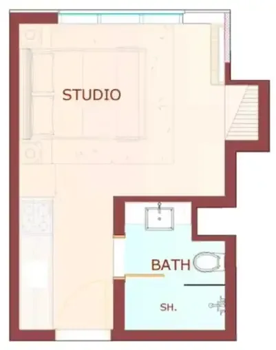 Playa Viva Studio floor plan, 295 – 388 sqft