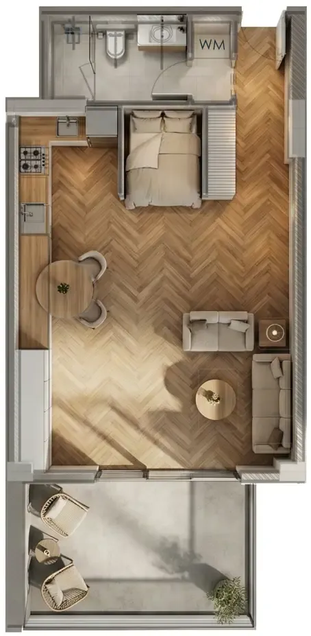 Armas By Zenith Studio floor plan, 743 sqft