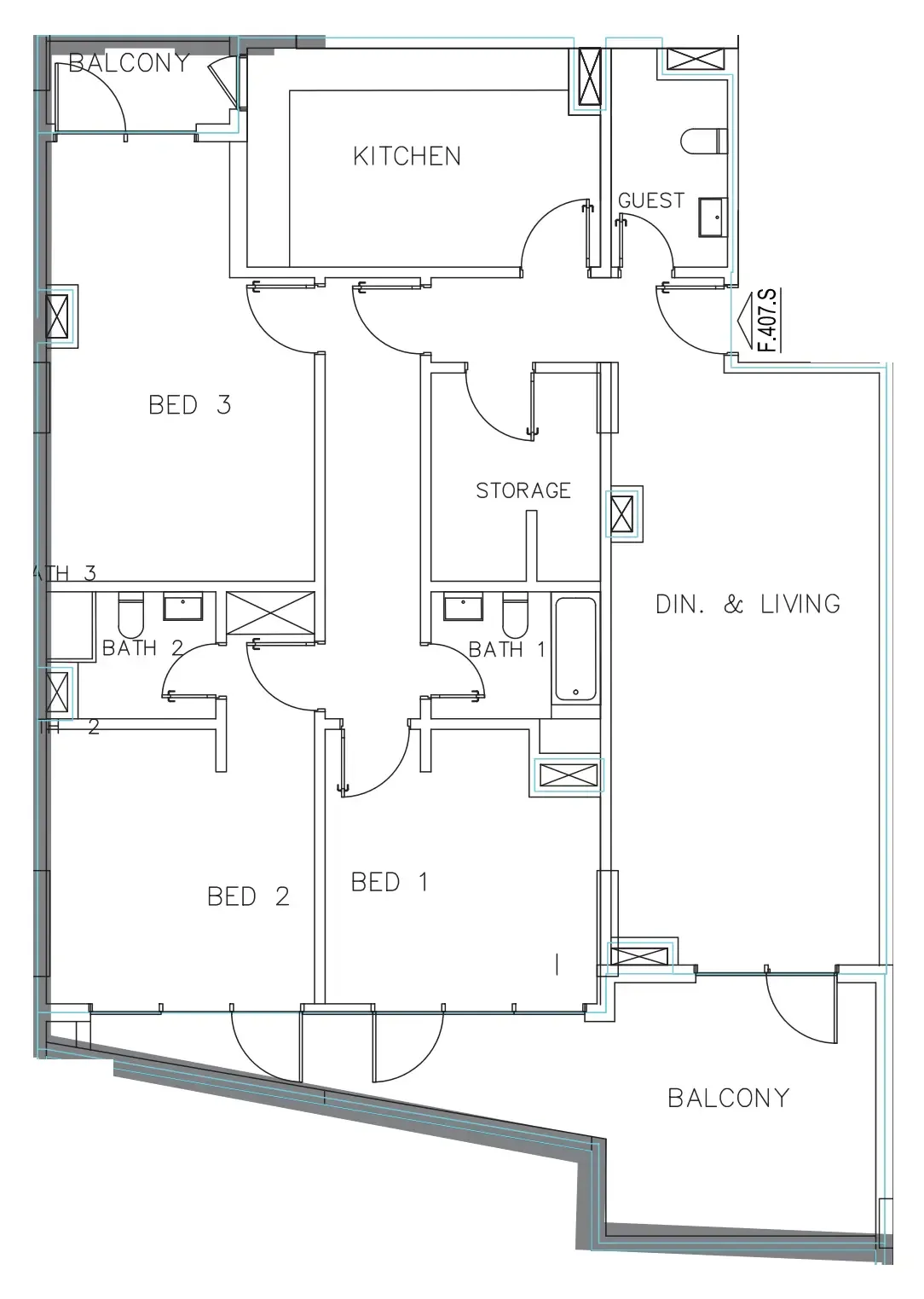 Janayen Avenue 3 bed floor plan, 1,892 sqft
