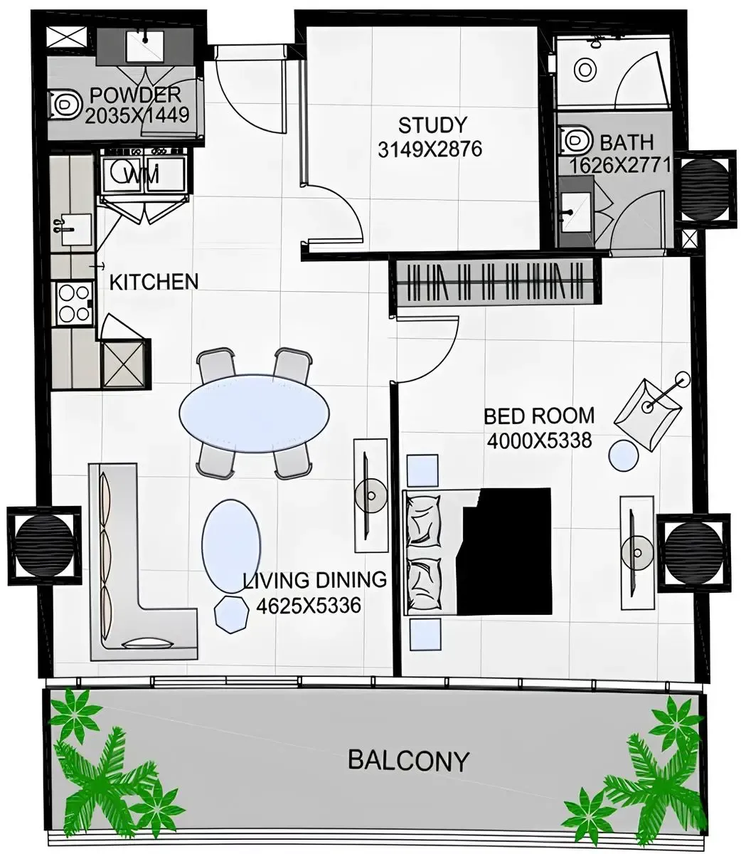 The Community Sports Arena 1 bed floor plan, 1,001 sqft