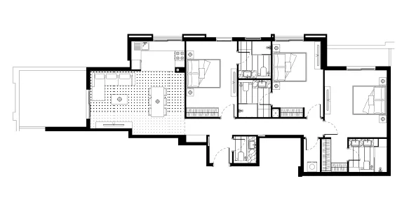 FH Residency 3 bed floor plan, 1,507 sqft