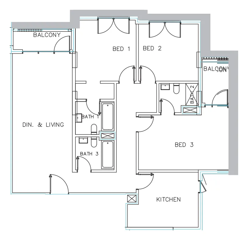 Janayen Avenue 3 bed floor plan, 1,655 sqft