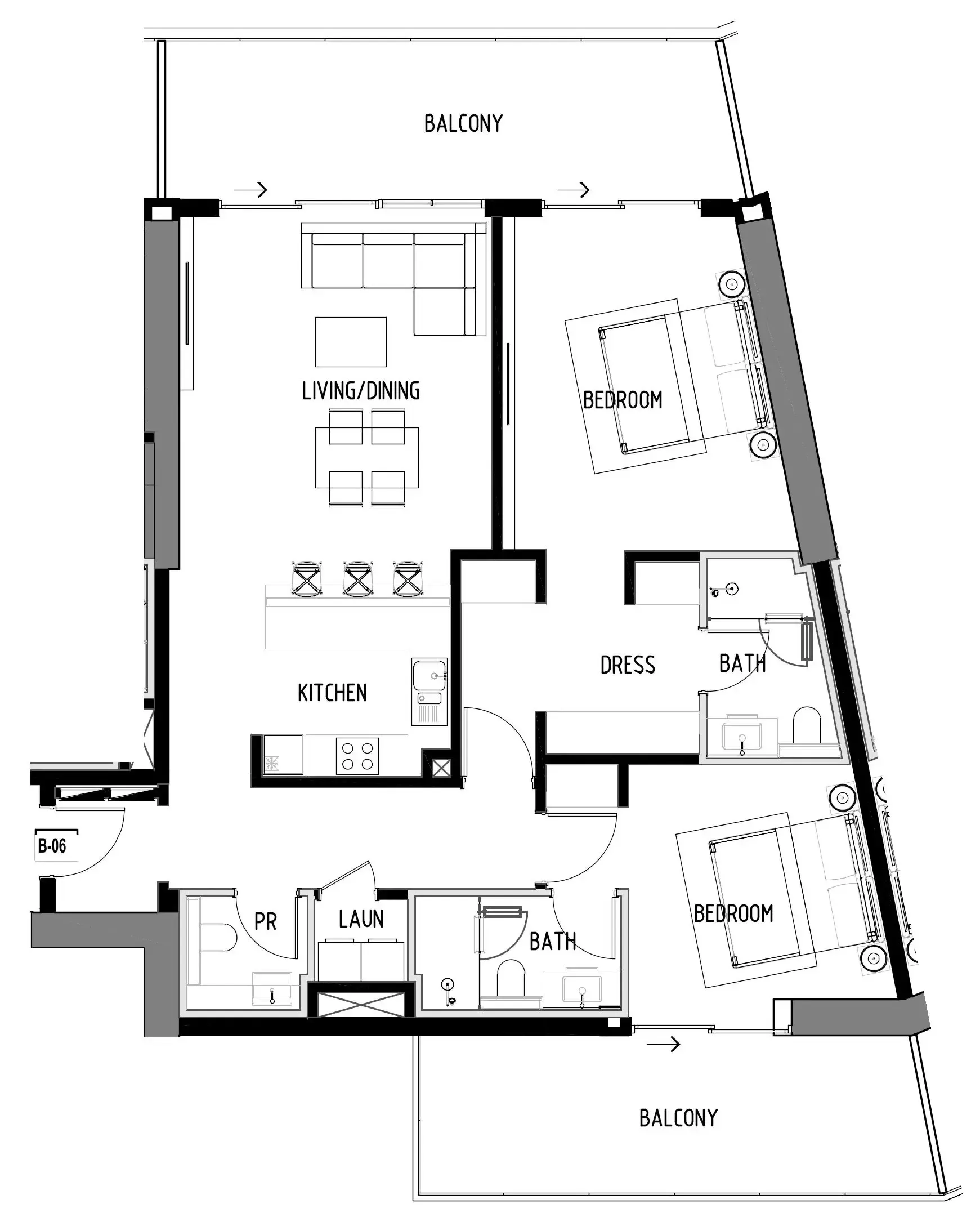 Chelsea Residences 2 bed floor plan, 1,575 sqft