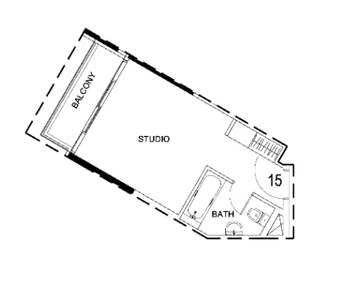 Damac Hills 2 - Hotel Edge by Rotana Studio floor plan, 350 sqft