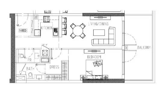 Damac Riverside Views 1 bed floor plan, 798 – 965 sqft