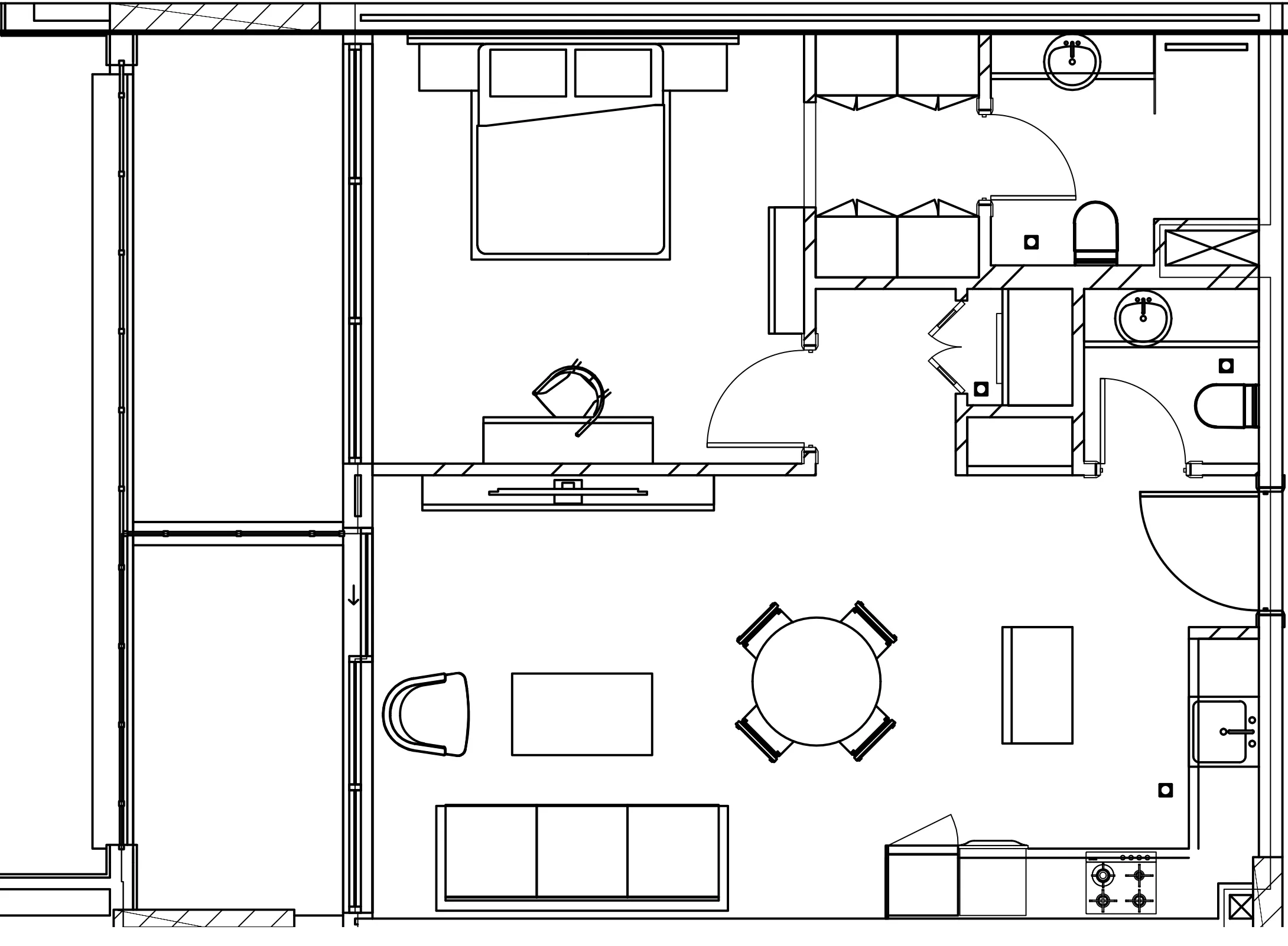 Berkeley Square 1 bed floor plan, 738 sqft