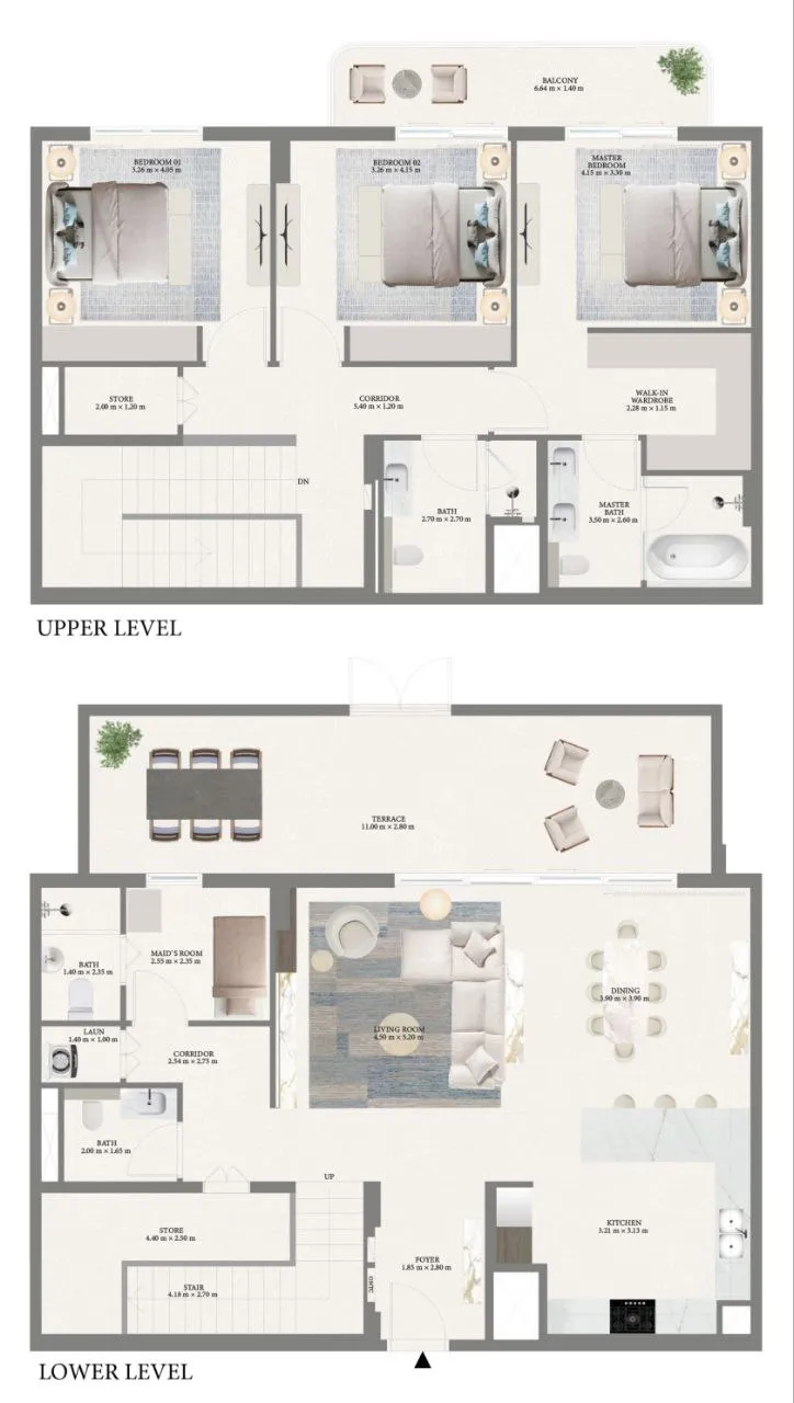 Pier Point 3 bed floor plan, 2,682 sqft
