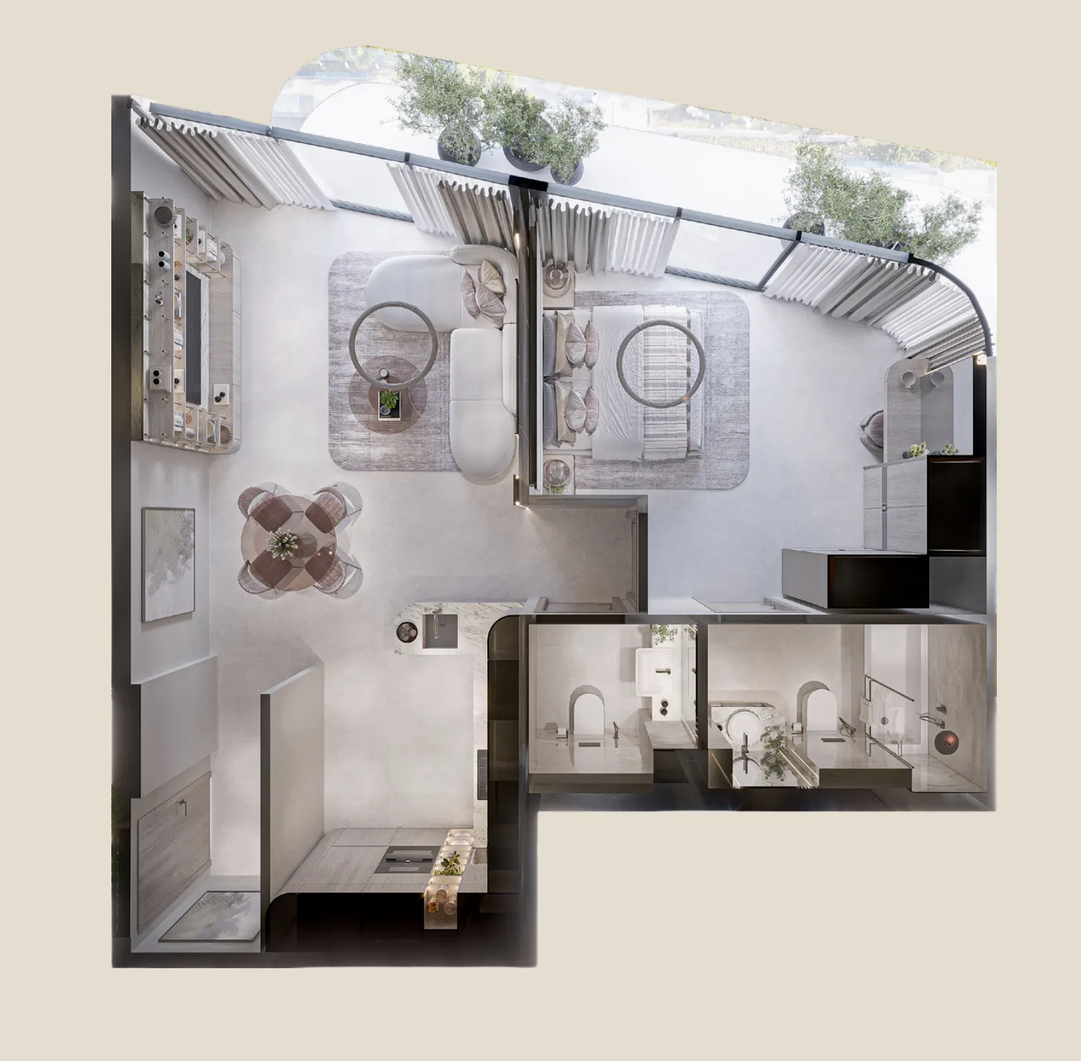 Cybele by Wadan 1 bed floor plan, 847 – 986 sqft