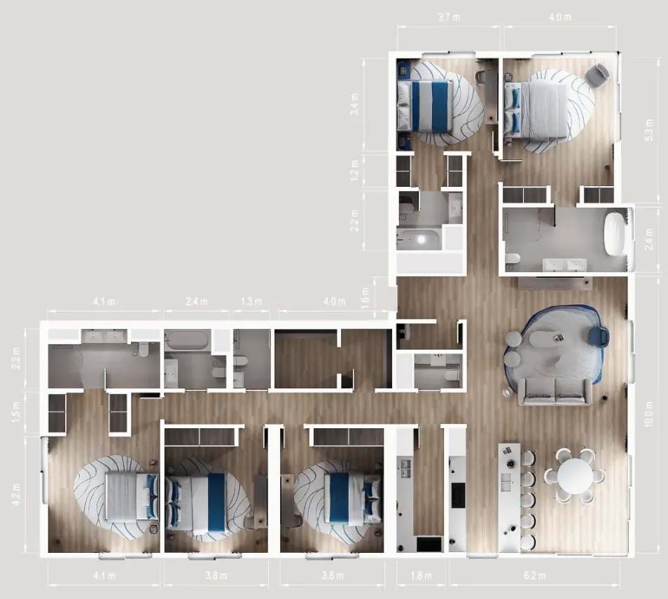 Nikki Beach Residences 5 bed floor plan, 4,827 sqft